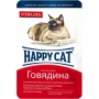 Happy Cat пауч для стерилизованных кошек с говядиной